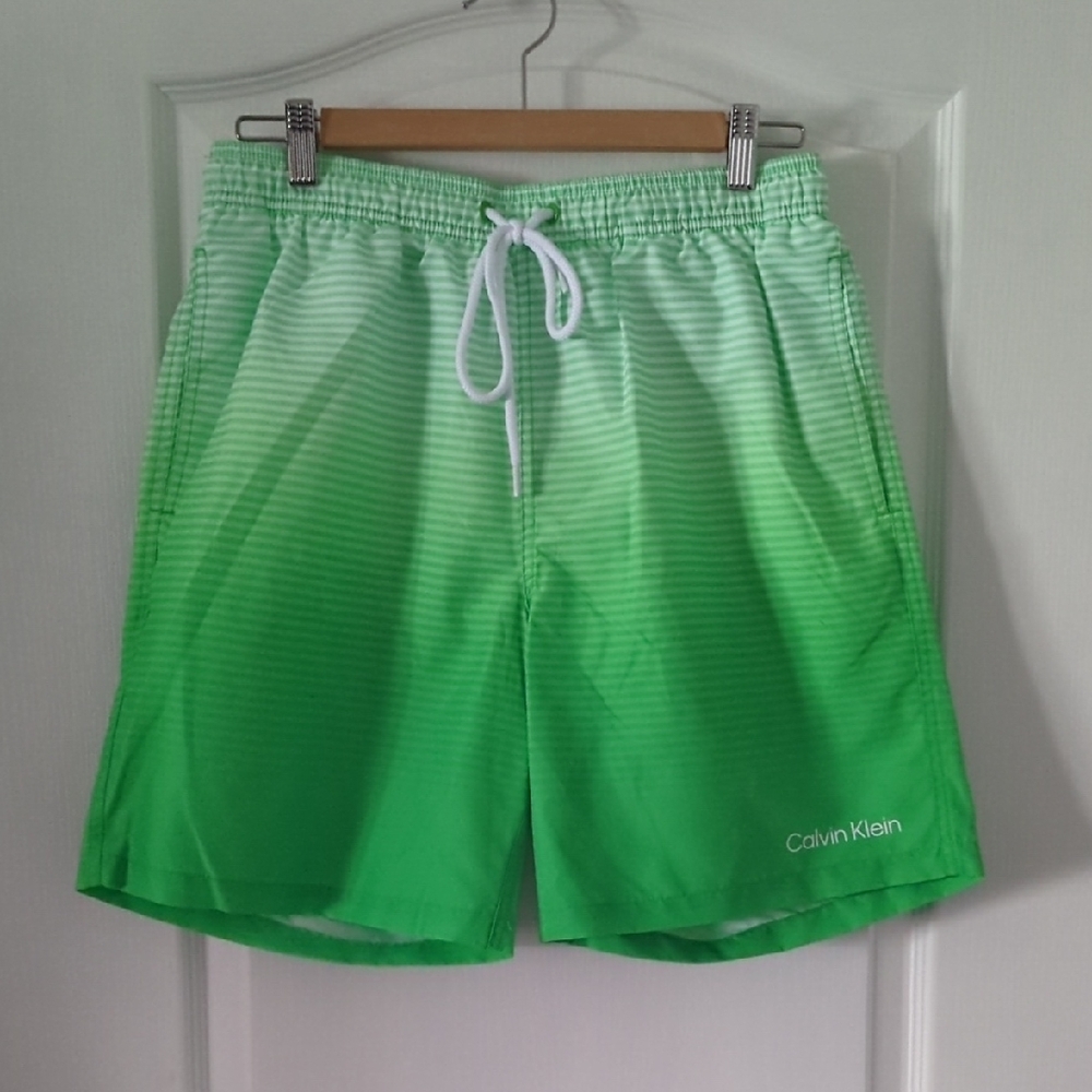 Calvin Klein Ombre Green Swim Trunks